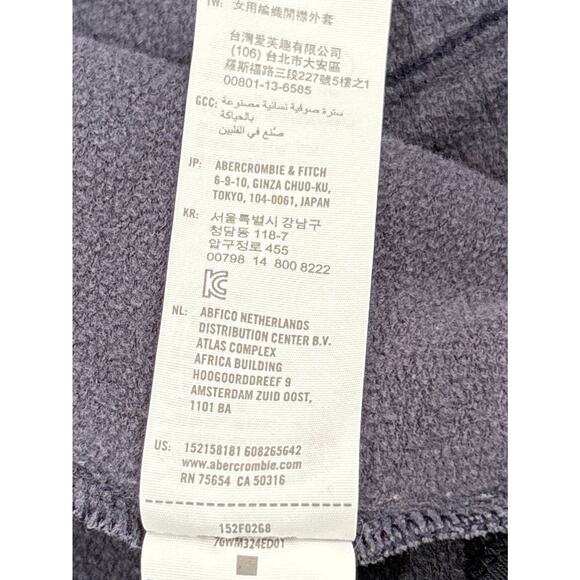 VTG Y2K Abercrombie Fitch Zip Hoodie Womens Small Spell out Logo Blue Sweatshirt - Picture 7 of 15